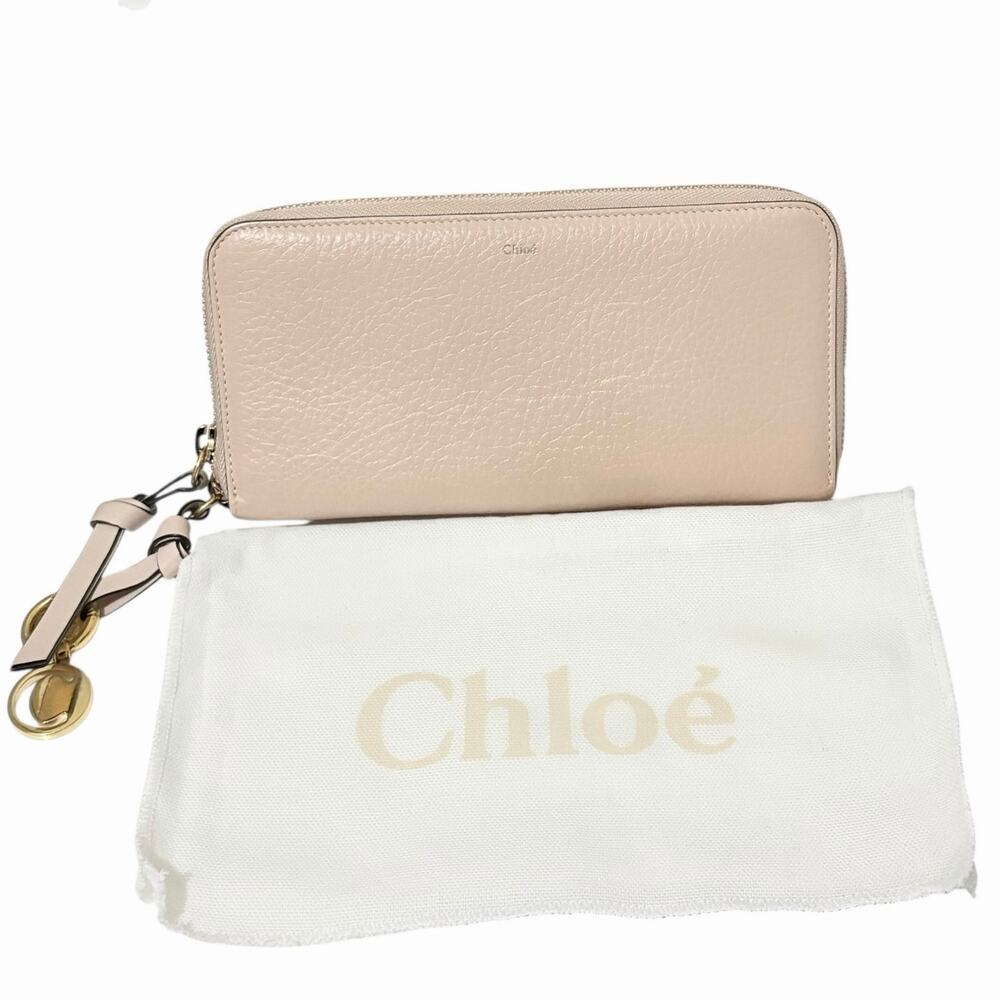 Chloé Alphabet Long Zip Wallet | Nude Blush Leather | Box, Dustbag & Auth Card